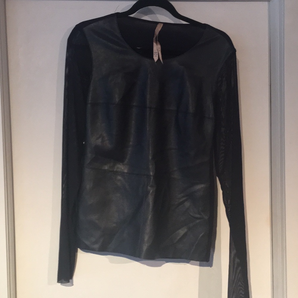 Bailey 44 Large faux leather shirt Dark Navy